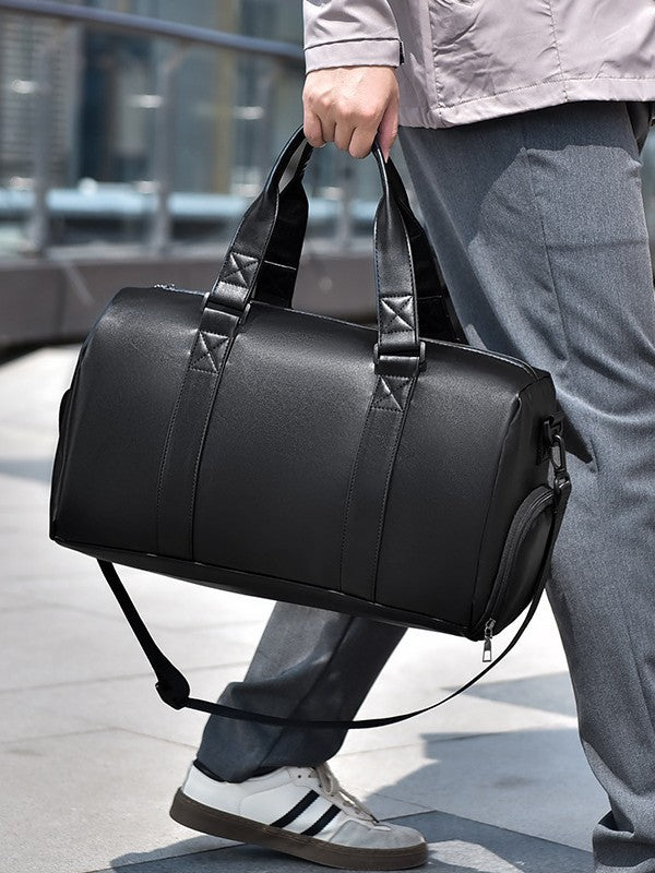 Large Capacity PU Travel Bag Waterproof Sports Gym Duffel Bag