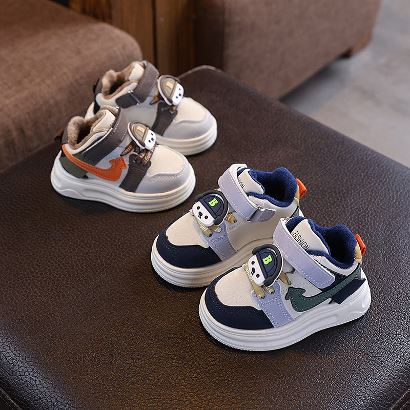 Winter Velvet Cartoon Cotton Kids Sneakers Warm Casual Shoes