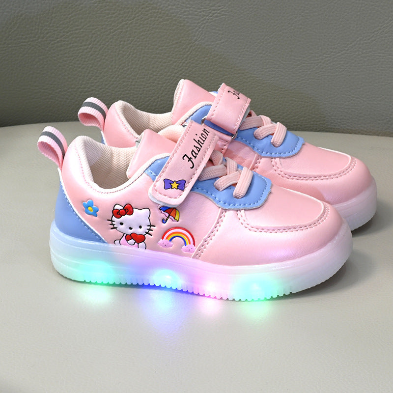 Girls Cartoon Princess Soft Sole Non-Slip White Shoes