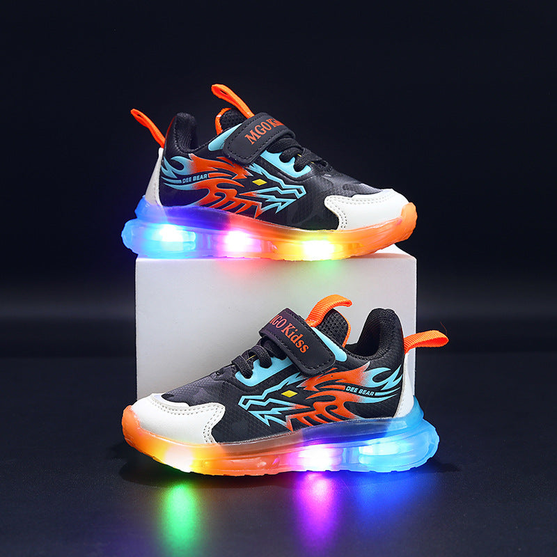 Kids LED Luminous Leather Sports Casual Shoes