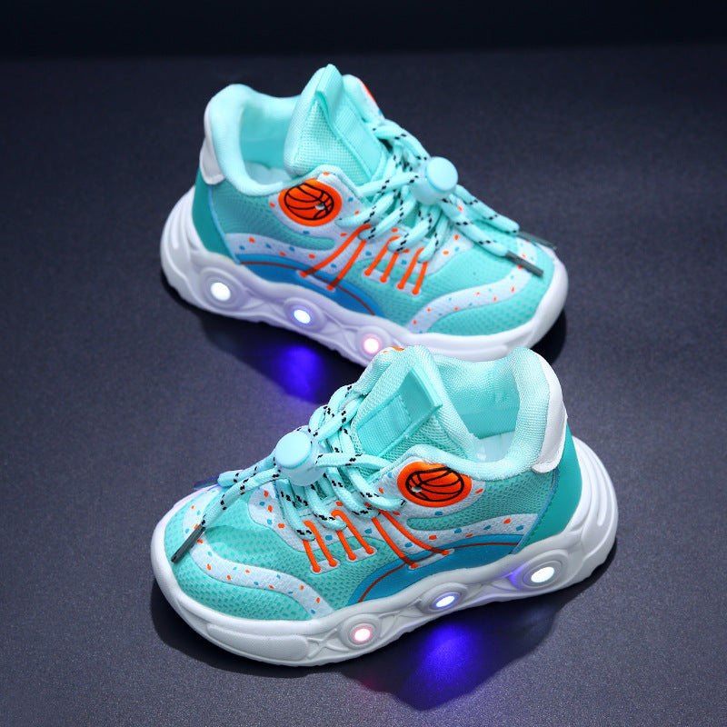 Kids LED Light-Up Sports Shoes Basketball Casual Sneakers