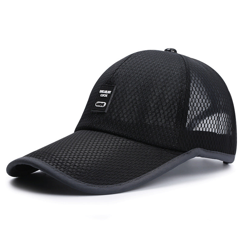 Men's black Summer Mesh Baseball Cap Breathable Outdoor Sun Hat