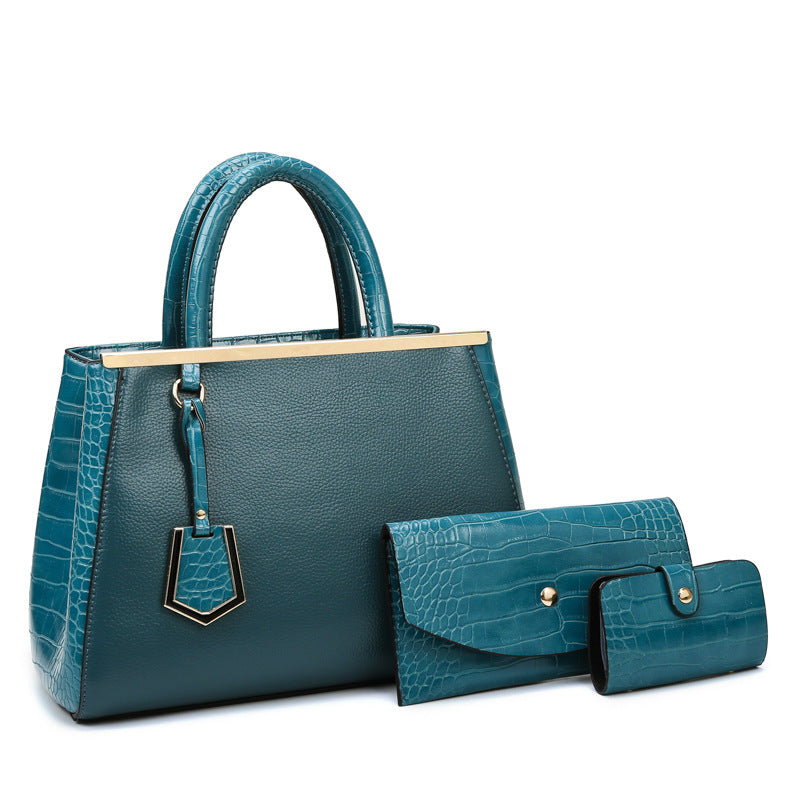 Spring Euro-American Fashion Textured Three-Piece Handbag Set