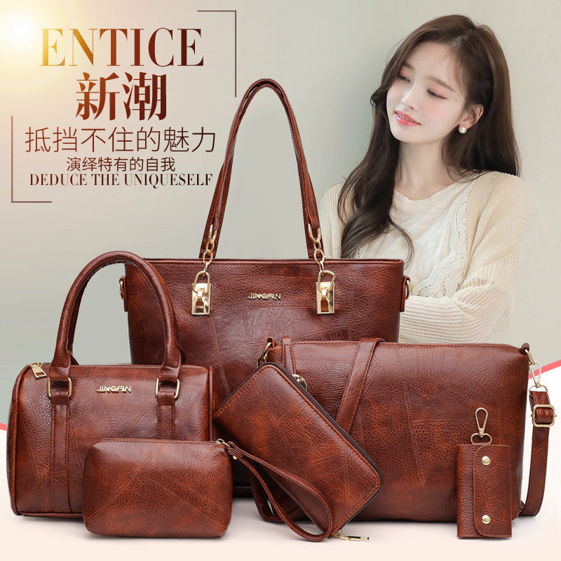 European and American Retro Fashion Six-Piece Mother Bag Set