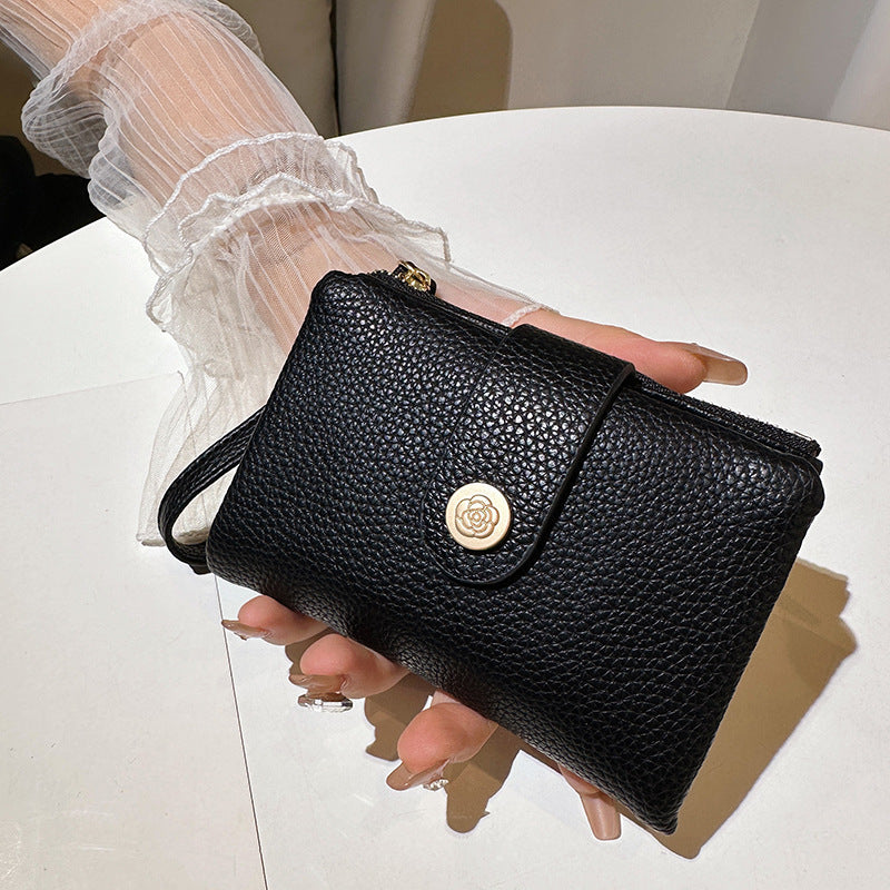 Minimalist Lychee Pattern Short Wallet & Thin Card Holder