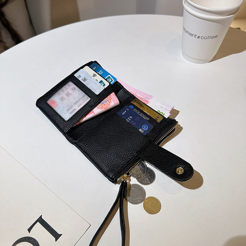 Minimalist Lychee Pattern Short Wallet & Thin Card Holder