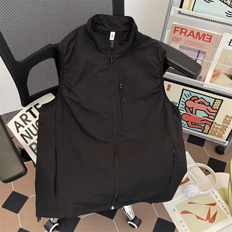 Men's Mountain Style Vest Zip Front Outdoor Sleeveless Jacket