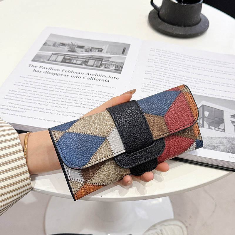 Colorful Quilted Patchwork Women's Wallet for Daily Commuting
