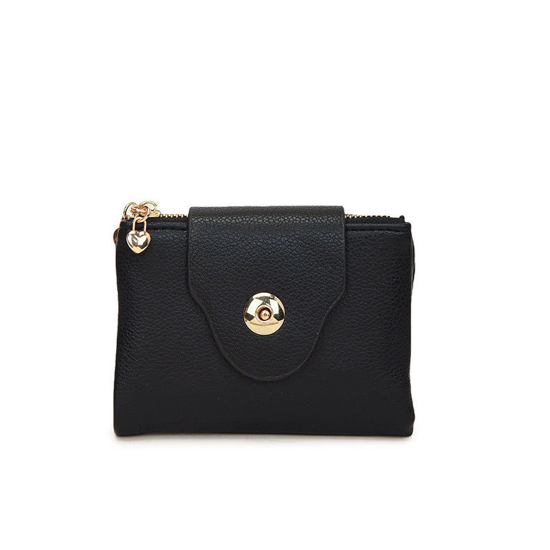 Genuine Leather Elegant Women’s Wallet Solid Color Coin Purse