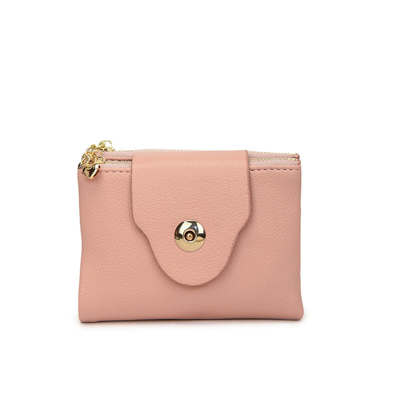 Genuine Leather Elegant Women’s Wallet Solid Color Coin Purse