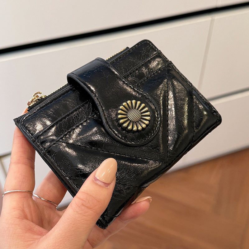 Women's PU Leather Zipper Coin Purse with Card Holder Clutch