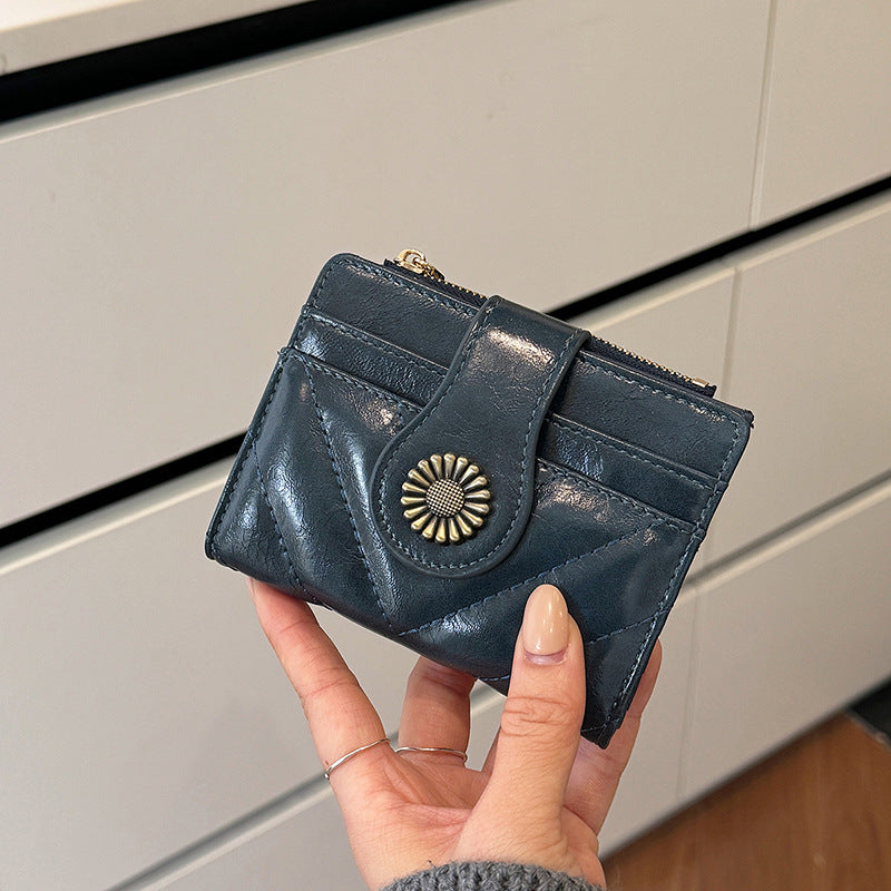 Women's PU Leather Zipper Coin Purse with Card Holder Clutch