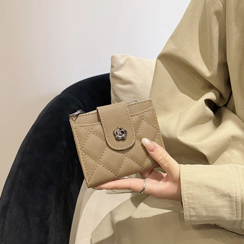 Women's Short Foldable Wallet with Multi Card Slot Design