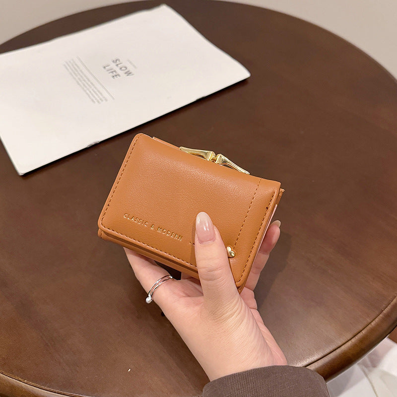 Korean Style Short Women's Wallet with Multi Card Slots