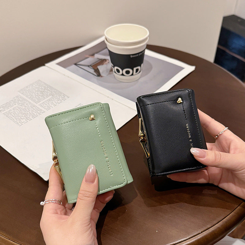 Korean Style Short Women's Wallet with Multi Card Slots
