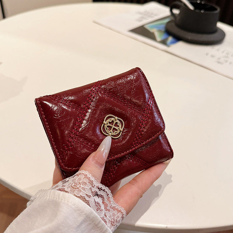 Women's PU Zipper Wallet with Card Holder Coin Purse Design