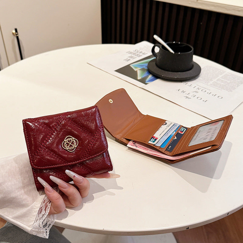Women's PU Zipper Wallet with Card Holder Coin Purse Design