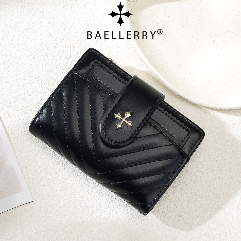 Korean Style Embroidered Short Wallet with Multi Card Slots