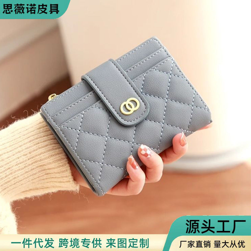 Women's Soft Genuine Leather Card Holder Wallet Solid Color