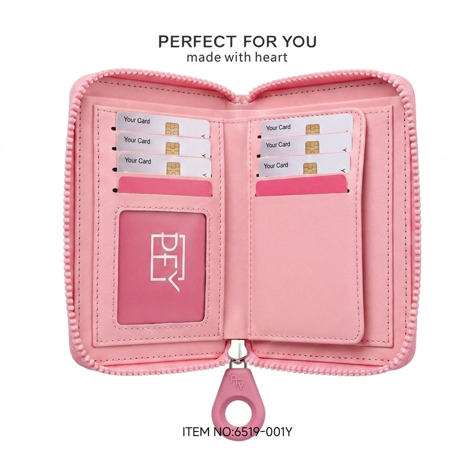 Pebbled PU Leather Women's Short Wallet Compact Design