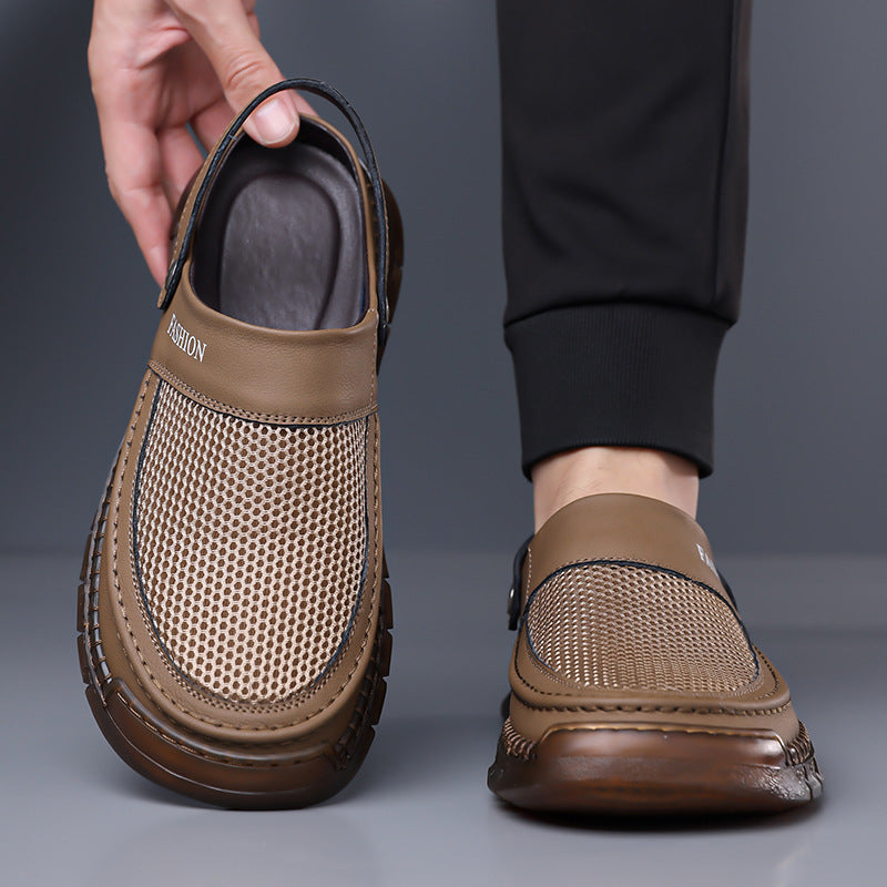 Men's Closed-Toe Mesh Sandals with Non-Slip Rubber Sole