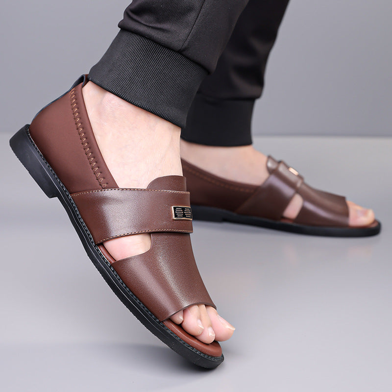 Men's Breathable Roman Sandals with Non-Slip Rubber Sole