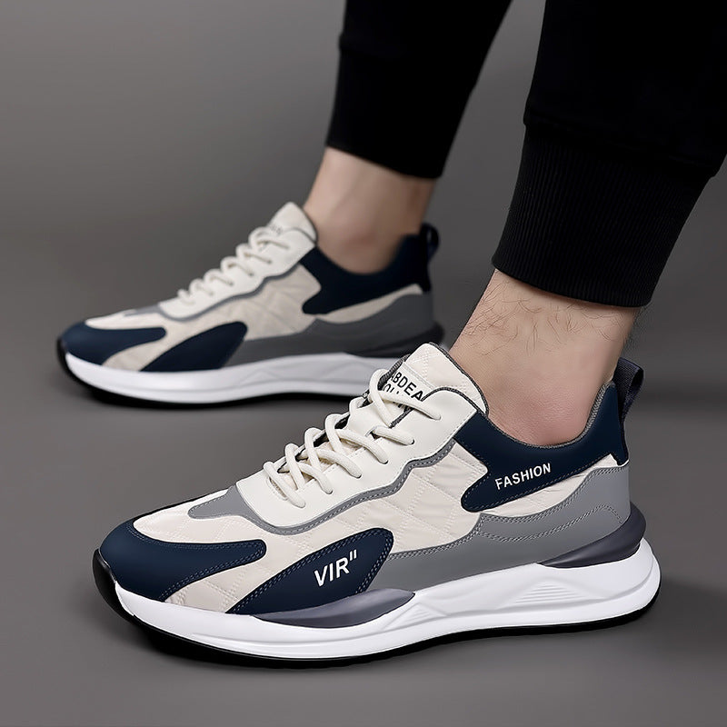 Men's Thick Sole Casual Sneakers Breathable All-Match Lace-Up