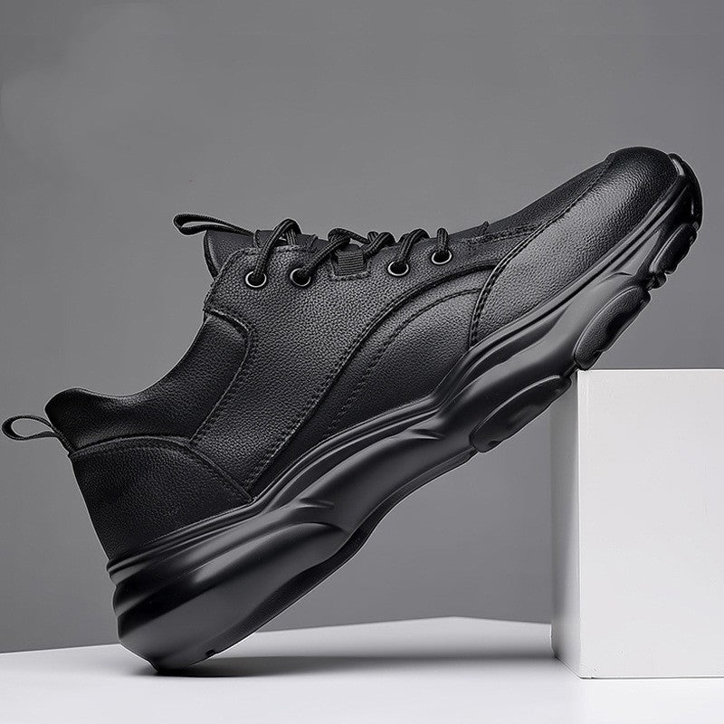 Men's Cowhide Casual Basketball Sneakers Warm Fleece Thick Sole