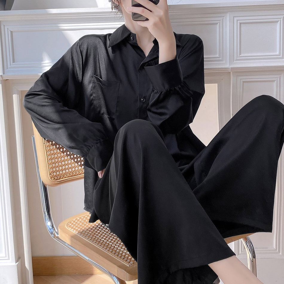 Women’s Ice Silk Sun Protection Loungewear Set Long Sleeve