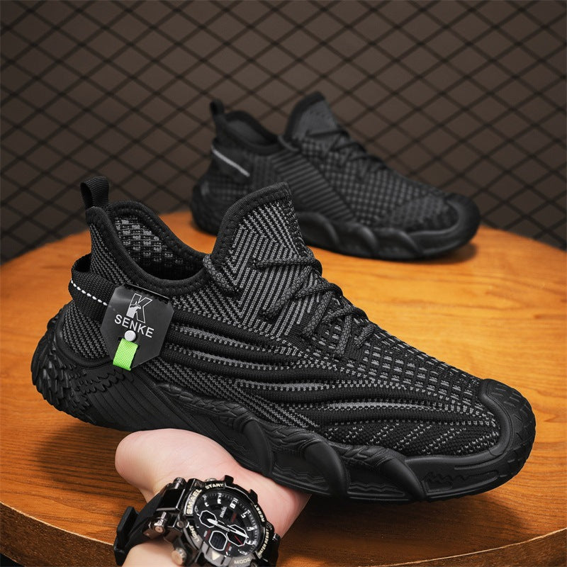 Men's Thick Sole Mesh Sneakers Breathable Casual Sports Shoes