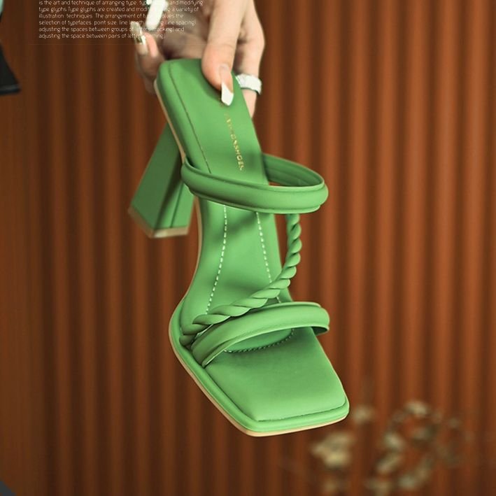 Women’s Thick Heel Open Toe Fashion Slippers High Heel Sandals