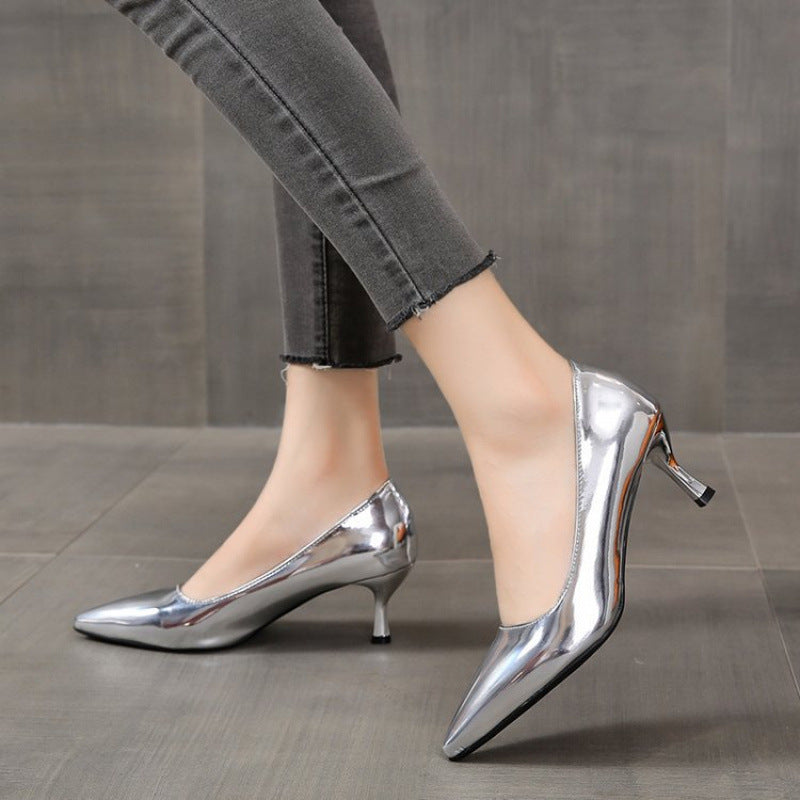 Women's Plus Size Pointed Toe Mid Heel Dress Pumps