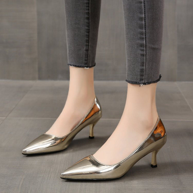 Women's Plus Size Pointed Toe Mid Heel Dress Pumps