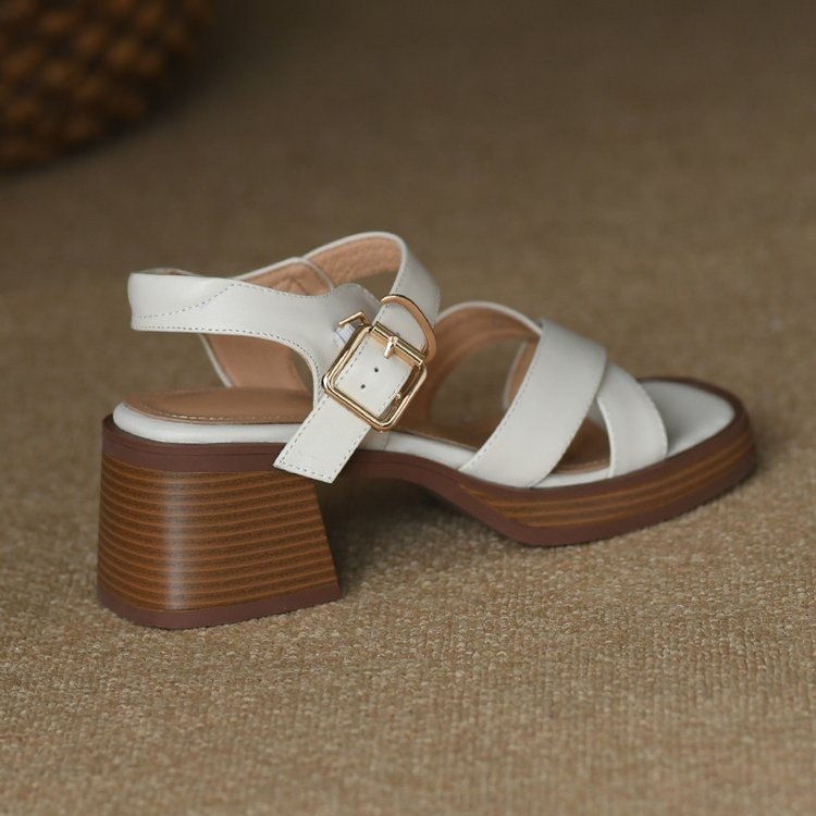 Women's Open Toe Block Heel Platform Strap Sandals