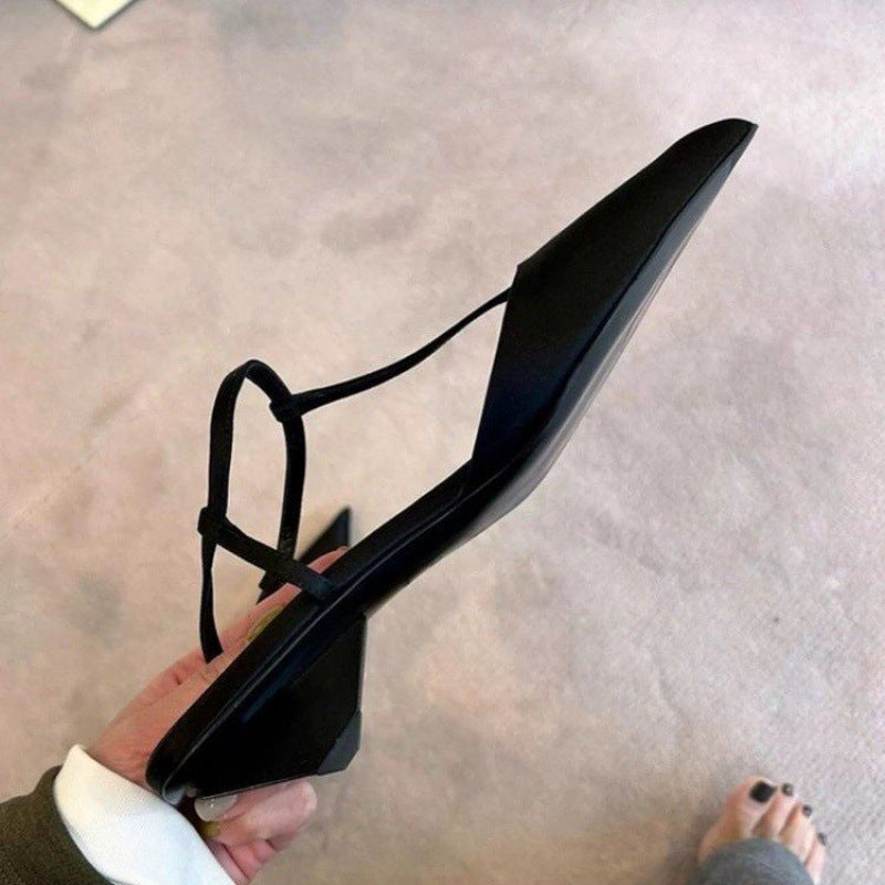 Women's French Style Pointed Toe Kitten Heel Sandals