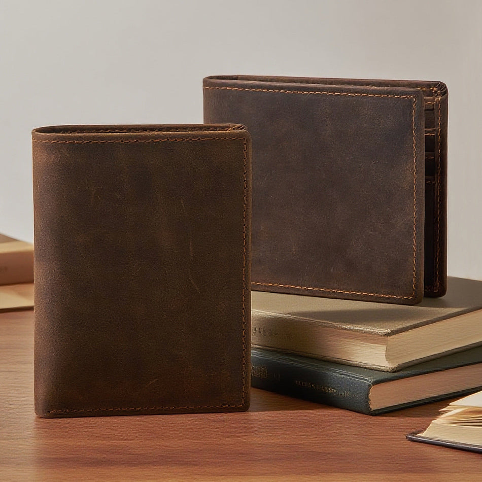 Genuine Leather RFID Blocking Wallet First Layer Cowhide Bifold
