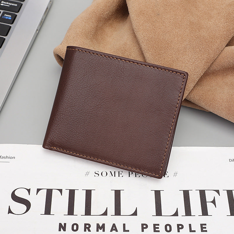 Retro Genuine Leather Men's Wallet Multi-Card Anti-Theft Slim