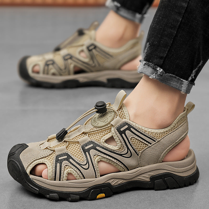 Men's Leather Baotou Sandals Summer Outdoor Beach Comfortable