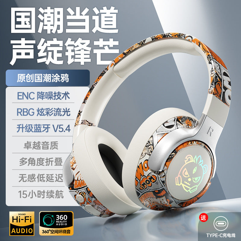 Wireless Bluetooth Gaming Headset Long Battery Over-Ear