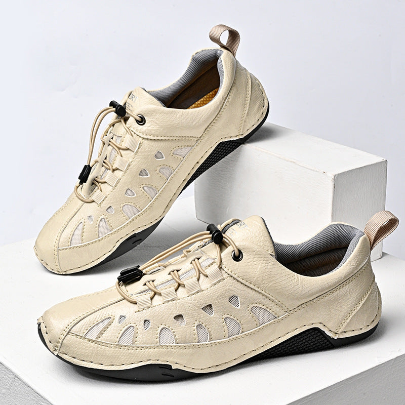 Men's Leather Moccasin Driving Shoes Breathable Outdoor Loafers