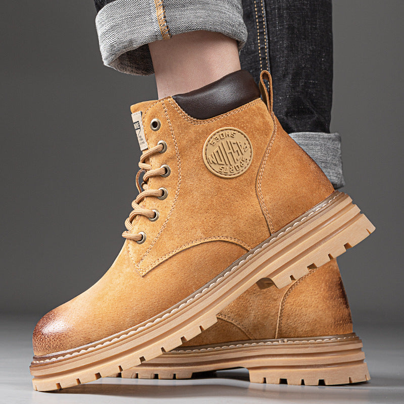 Men's Fleece-Lined Leather Martin Work Boots
