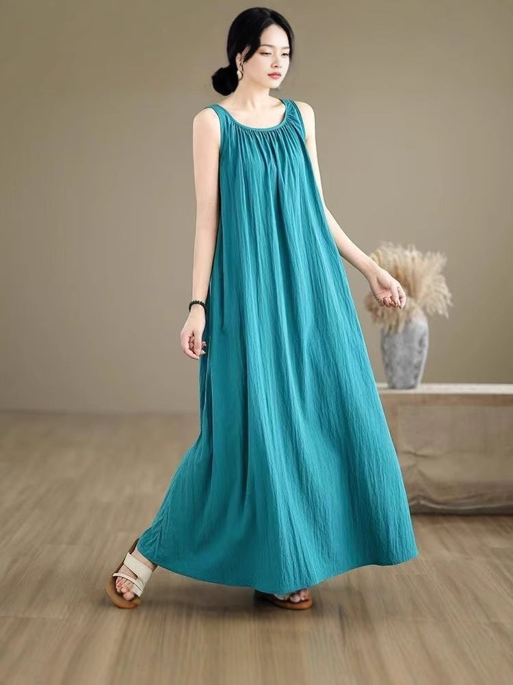 Women's Minimalist Sleeveless Relaxed Maxi Dress