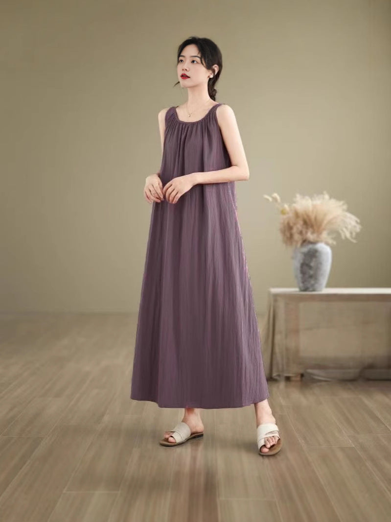 Women's Minimalist Sleeveless Relaxed Maxi Dress