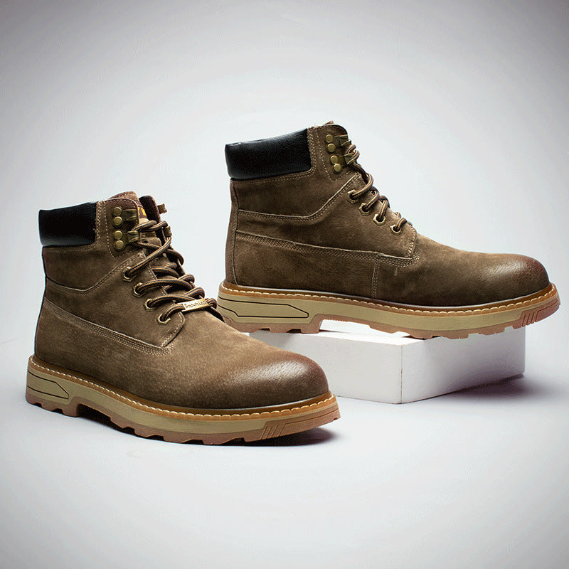 Men's Genuine Leather Fleece-Lined Martin Boots