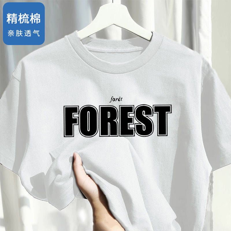 Men's Combed Cotton Hooded T-Shirt Loose Fit Casual Top