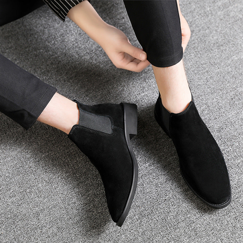 Men's Suede Chelsea Ankle Boots British Casual Shoes