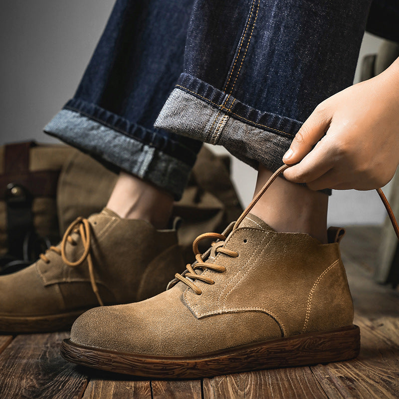 Men's Genuine Leather Vintage Martin Ankle Boots