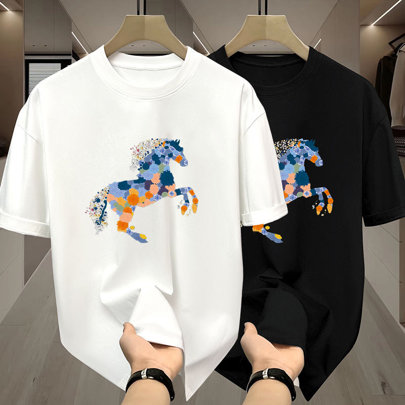 Unisex Ice Silk Crew Neck T-Shirt Slim Fit Casual Summer Top