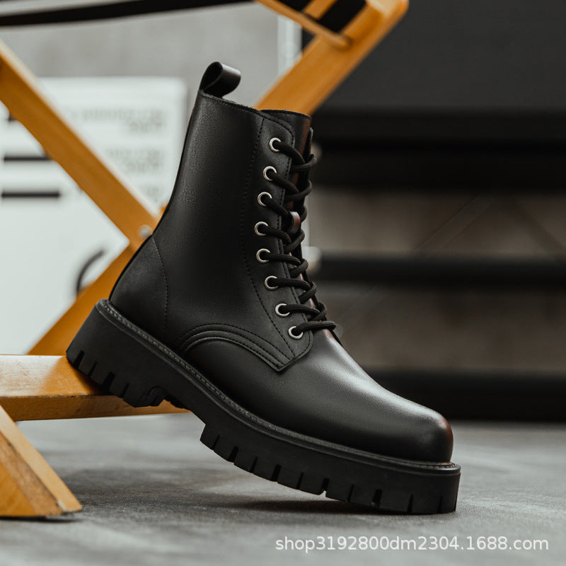 Men's Genuine Leather British Style Biker Boots
