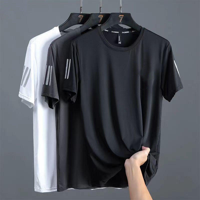 Men's Quick-Dry Ice Silk T-Shirt Breathable Sports Tee